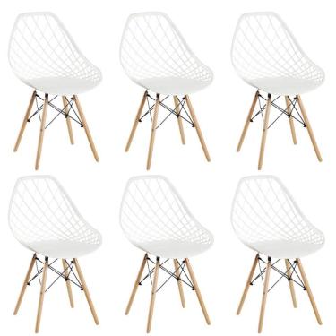 Imagem de Conjunto 6 Cadeiras Clarice Cloe Kaila Madeira Movescan Branco