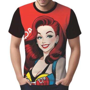 Imagem de Camisa Camiseta Tshirt Estampa Mu.lher Ruiva Pop Art Moda 2 - Enjoy Sh