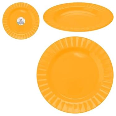 Imagem de Conjunto de 4 Pratos Redondos Rasos Laranja - 27 CM: