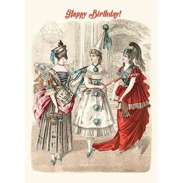 Imagem de PIXILUV Cartão de felicitações Happy Birthday ~ Rich Olden Times People Dressed Up~ Birthday Wishes Greetings Vintage Funny Fashion Cartoon Large Card