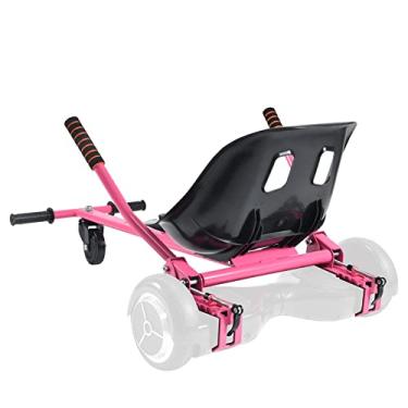 Imagem de Correias de fixação de assento Hoverboard não necessárias, 66-87,6 cm comprimento ajustável Hover Board Go Kart acessório, capacidade de 120 kg, assento maior e mais resistente, Go Cart Fit 16,5 cm 21,5 cm 25,4 cm Hoverboard, crianças adultos (rosa)