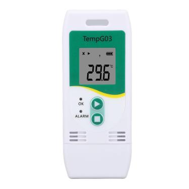 Imagem de Registrador de Dados de Temperatura e Umidade, 32.000 Registros Relatório CSV Em PDF Registrador de Dados USB Termômetro Digital Reutilizável para Laboratório de Freezer e