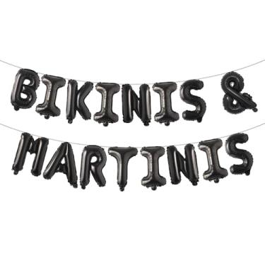 Imagem de Biquínis e Martinis Banner balão praia decorações de despedida de solteira para praia Bach Lets Flamingle Miami Bach Palm Springs Before the Ring (BIKINIS & MARTINIS Preto)