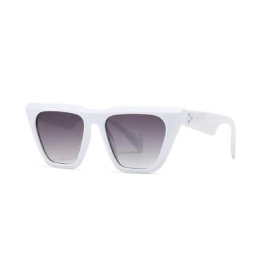 Imagem de HCPIHF Óculos de sol retrô masculino e feminino, óculos de sol femininos, óculos de grau Uv400, espelho de rebite, 1, tamanho único