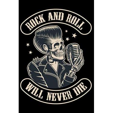 Imagem de Elvis Rock And Roll Will Never Die 1977 Hard Rocker: DIN A5 Blanko 120 Seiten / 60 Blätter Notizbuch Notizheft Notiz-Block Rock N 'Roll Motive & Heavy Metal Geschenke