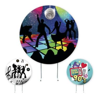 Imagem de Painel de Festa Anos 60, Anos 70, Anos 80 , Painel Redondo, Painel de 