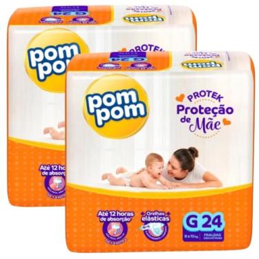 Imagem de Kit 2 Fralda Pom Pom Protek Proteção de Mãe Jumbo - Tamanho G - Total 