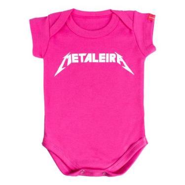 Imagem de Body Bebê Metallica Sátira Metaleira Rosa Pink - Art Rock, m