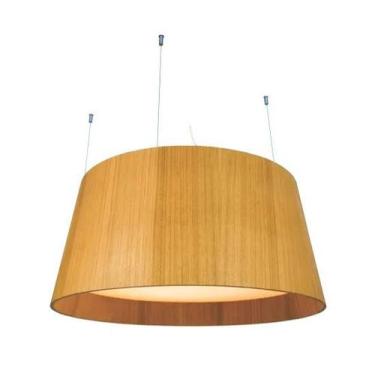 Imagem de Lustre Pendente Cônico 62x23cm 5xE27 em Madeira - FOXLustres, Freijó