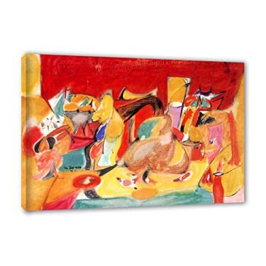 Imagem de JZSDGB Arshile Gorky Prints-Famous Paintings Fine Art Poster - Reprodução em tela - Madeira emoldurada e pronta para pendurar - (corrida enraizada) - Imagem de arte de parede em tela abstrata para