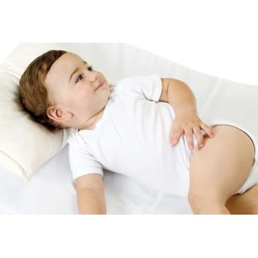 Imagem de Travesseiro Para Bebe Infantil Leve Macio Forro 100% Algodão Proteção Poliéster anti Ácaros 30x40 cm