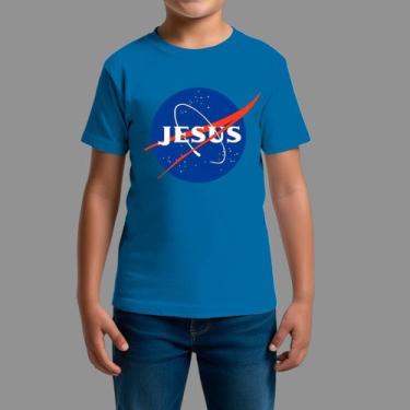 Imagem de Camisetas Infatil Religiosa Casual Gola Redonda Jesus Nasa - RodLiwes,