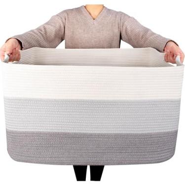 Imagem de Cesta de Armazenamento MINTWOOD Design - Extra Grande - 3 Tons de Cinz