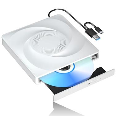Imagem de Unidade externa de CD/DVD para gravador de CD portátil, unidade de DVD externa, leitor de CD ROM, leitor de CD portátil para laptop, PC, compatível com Windows Linux Mac OS