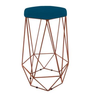 Imagem de Baqueta Paris Alta Hexagonal Base Bronze - Jbf Poltronas e Cia, Azul R