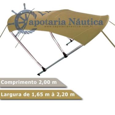 Imagem de Capota Toldo Nautico 3 Arcos 2 m Comprimento Estrutura Reforçada P/ La
