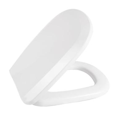 Imagem de Assento Sanitário Tampa Vaso Almofadado Classic Quadrado Retangular(Branco)