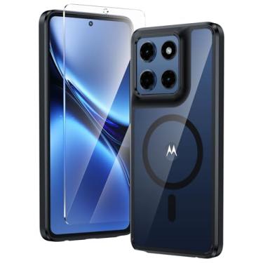 Imagem de FNTCASE Capa para Motorola Moto-G Stylus-5G-2025: Capa magnética transparente para celular com proteção contra quedas de grau militar antiamarelamento - Capas protetoras resistentes à prova de choque