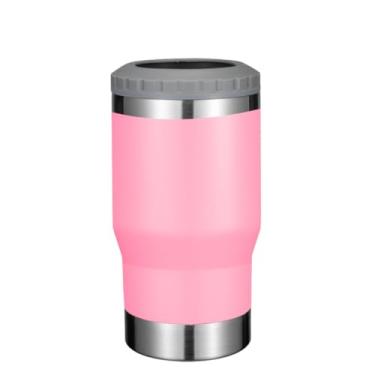 Imagem de Copo Térmico 5 em 1 - Cooler para latas, long neck, copo para café, chá e abridor de garrafa - 420ML (Rosa)