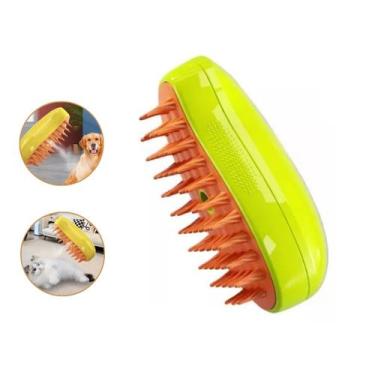 Imagem de Escova Tira Pelo Pet Recarregável Vapor Gato Cachorro 3 em 1 Massageia