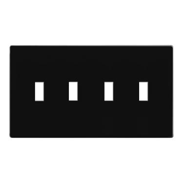 Imagem de TG Placa de parede para interruptor de interruptor quádruplo sem parafusos, capa de interruptor de luz segura para crianças, tamanho padrão 4-gangues 12 cm x 21,3 cm, termoplástico de policarbonato