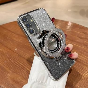 Imagem de MVVKKY Para M55 Ultra Thin Plating Tpu Glitter Stand Holder Case (Para M55/Sliver SFZJ)