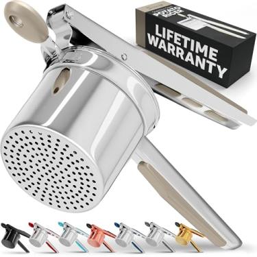 Imagem de Priority Chef Prioritychef Grande Espremedor De Batatas 425G, Amassador E Aço Inoxidável Para Serviços Pesados, Utensílio Cozinha Pressionar Amassar Purê Perfeito - Everytime, Khaki
