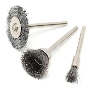 Imagem de Kit 15 Escovas Com Fios De Aço Para Mini Retifica Dremel