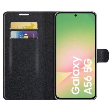 Imagem de Capa Carteira Flip Wallet Para Galaxy A56 Capinha Case Couro - Danet, 
