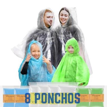 Imagem de Ponchos de chuva SAIWEYNEE descartáveis para crianças e adultos x8