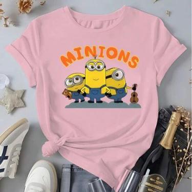 Imagem de Camiseta Femenina Desenho Os Minions Blusa 100%Algodão - loja dinka, G