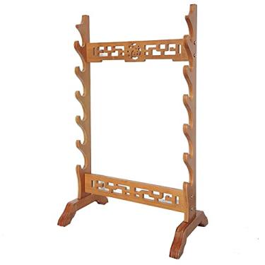 Imagem de Suporte de espada suporte para espadas, suporte para espadas de piso de várias camadas, suporte vertical para espadas de 5 a 12 andares, suporte para cana de pesca e katana para espadas katana