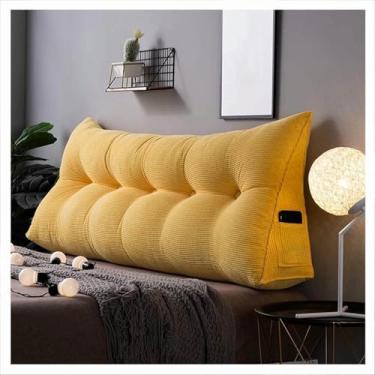 Imagem de LGEOELIAS Travesseiro de cunha de leitura para cabeceira, encosto triangular de cunha para cabeceira, elástico respirável, para hotéis, sofás-cama, tatami, sofás, cadeiras de balanço