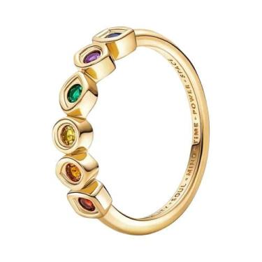 Imagem de Anel Feminino Dourado Disney Infinity Stones - Joia de Moda para Prese