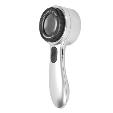 Imagem de Lupa Com Luz, 30X Handheld Grande 4 Modos de Iluminação LED Iluminado Lupa Recarregável, Lupa Iluminada para Leitura de Idosos, Inspeção, Jóias