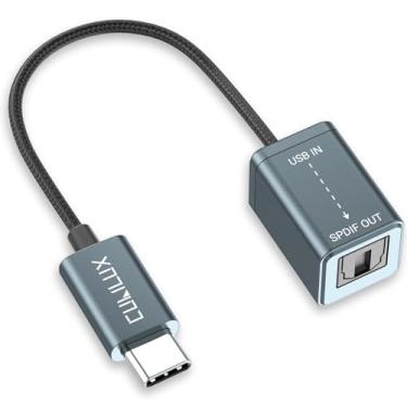 Imagem de Cubilux Transmissor USB para S/PDIF para reprodução de música, adaptador de saída USB C para TOSLINK (som estéreo), conversor de áudio óptico USB adequado para iPhone 15+/15 Pro - não para 7.1/5.1