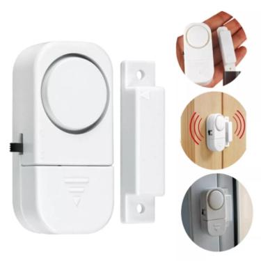 Imagem de Alarme Sensor Porta Janela Magnetico Anti Roubo Sirene Sem Fio Residencial Comercial Seguranca Protecao