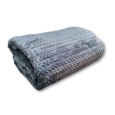 Imagem de Manta Casal Tranças Em Relevo Macia 245g m Fantasy Jolitex, Cinza