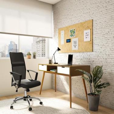 Imagem de Cadeira de Escritório Diretor Giratória Wrigley com Braços Preta - Mob