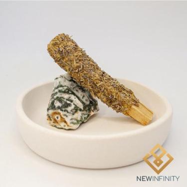Imagem de Suporte para Defumador Palo Santo de Agata Musgo Pedra Natural - New I