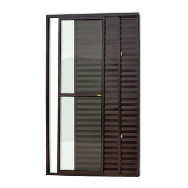 Imagem de Porta Balcão 3 Folhas Super 25 Vidro Liso 210cm X 150cm Brimak Corten