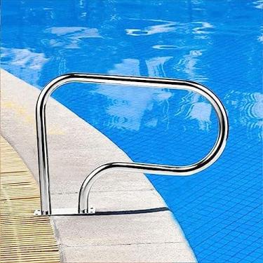 Imagem de Corrimão de piscina enterrada em aço inoxidável 304 trilho de mão para piscina 118 kg capacidade de carga à prova de ferrugem para piscina e spa