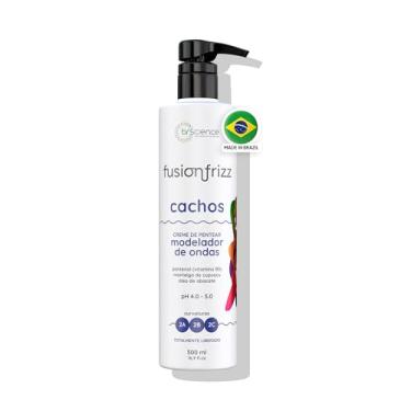 Imagem de Creme para Pentear Cachos Cabelos Ondulados Fusionfrizz Brscience 500ml - Hidratação Profunda, Nutrição e Controle de Frizz para Cabelos Ondulados Curvas 2A, 2B e 2C