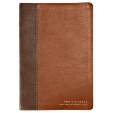 Imagem de Bíblia NVI com Espaço para Anotações, Letra Grande, Couro soft, Dois tons de marrom, Leitura Perfeit