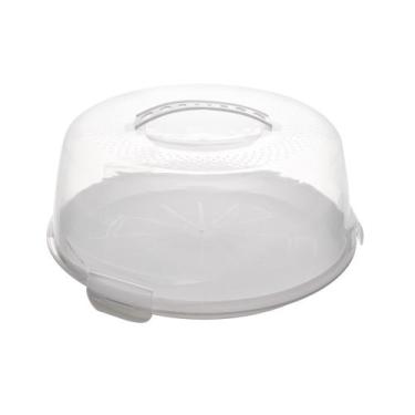 Imagem de Prato De Bolo Com Tampa E Alça Em Plástico Para Mesa Bancada - LYOR