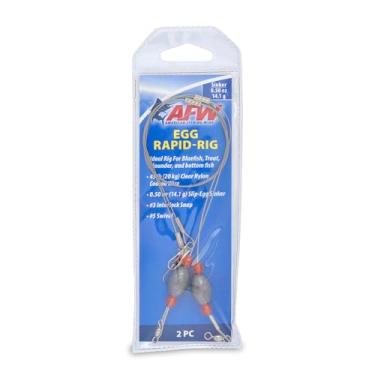 Imagem de American Fishing Wire Barbatana rápida para ovos com fio revestido de nylon transparente de 20 kg com chumbada deslizante de ovo de 14 g (2 peças)