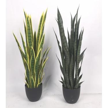 Imagem de Keeplush Planta de cobra verde artificial de 91 cm de altura, plantas artificiais para ambientes internos e externos para decoração de canto, planta falsa Sansevieria em pé para casa, hotel, varanda