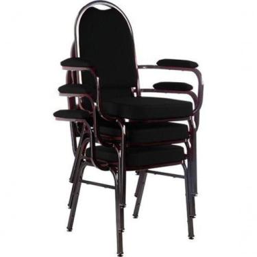 Imagem de Kit Com 3 Cadeiras Para Auditório Linha Hotel Preto - DESIGN OFFICE MÓ