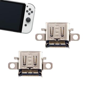 Imagem de MYPUQIAO 2 Pack Replacement Type-C Charging Port for Nintendo Switch OLED, USB-C Charger Socket Connector Repair Kit (Compatible with Switch OLED Only, Not for Switch/Lite)
