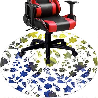 Imagem de Tapete de cadeira de escritório com flores, textura de flor, tapete de cadeira de mesa para piso de madeira de escritório doméstico, protetor de piso de pilha baixa multiuso, redondo, 99 cm